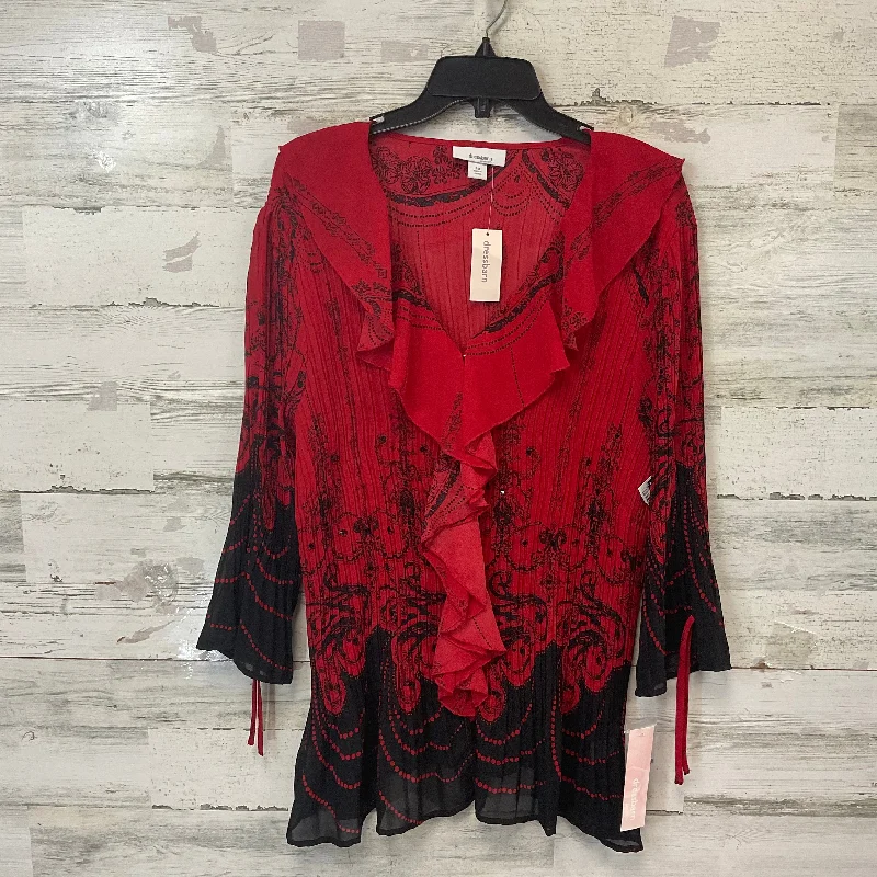 women's tops for those who want to stay on top of the latest fashion trends and wear pieces that are both stylish and on-trendTop Long Sleeve By Dressbarn In Red, Size: 3x