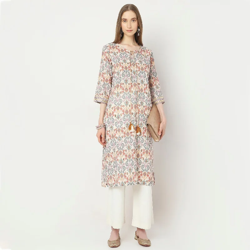 Flare Fit Printed Kurta