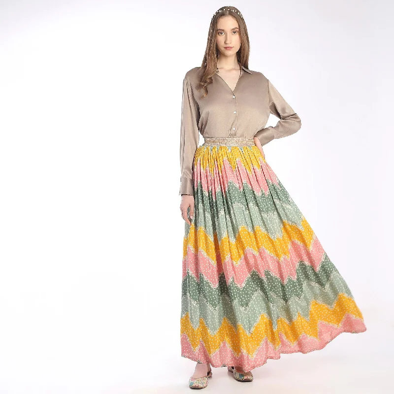 Flare Fit Full Length Skirt