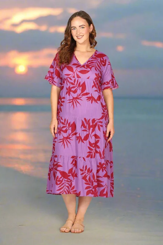 Shift DressSabrina Maxi Dress in Fuchsia Fever