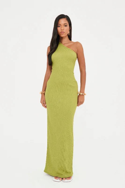 women's versatile dressesTEXTURED ONE SHOULDER MAXI DRESS