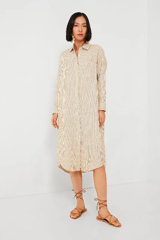 Beaded DressGolden Sun Stripe Linen Laguna Maxi Dress