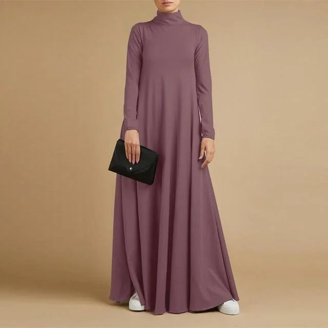 Ruffle DressPlus Size Turtleneck Maxi Dress