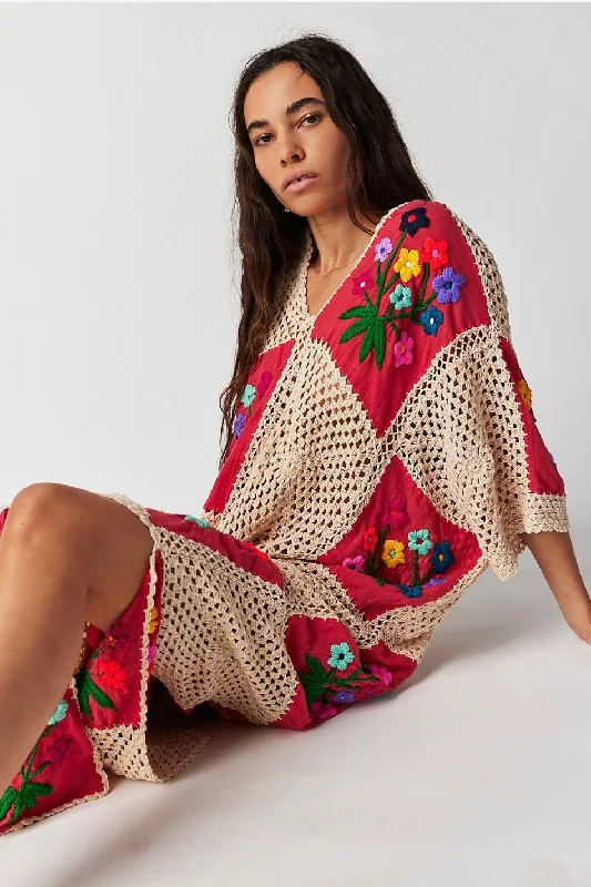 Jersey DressLOVE STORY CROCHET MAXI KAFTAN