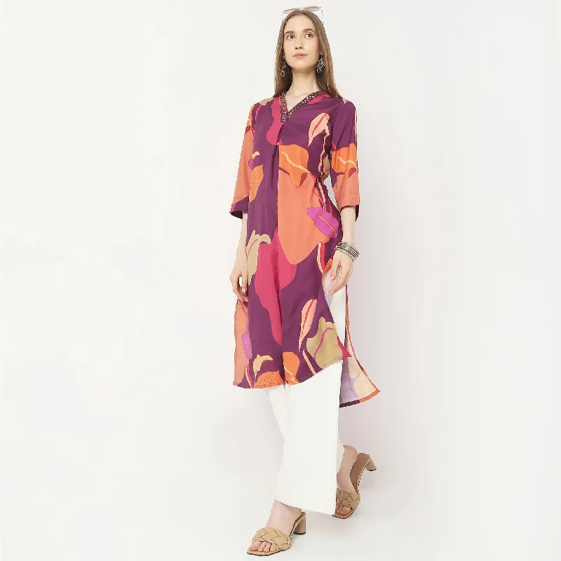 Flare Fit Printed Kurta