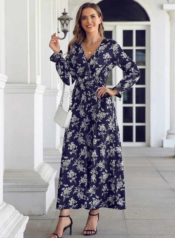 women's designer dressesAurora Elegance Floral Maxi Dress