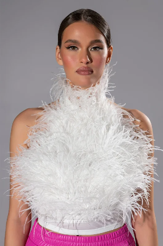 REAL OSTRICH FEATHER TOP