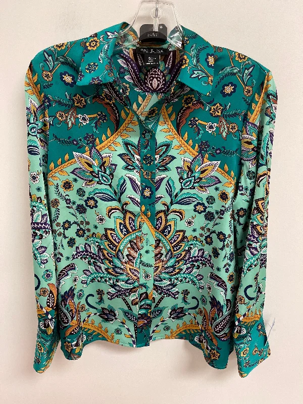 women's tops for those who want to show off their figure in a flattering wayBlouse Long Sleeve By Rachel Zoe In Green, Size: Xs