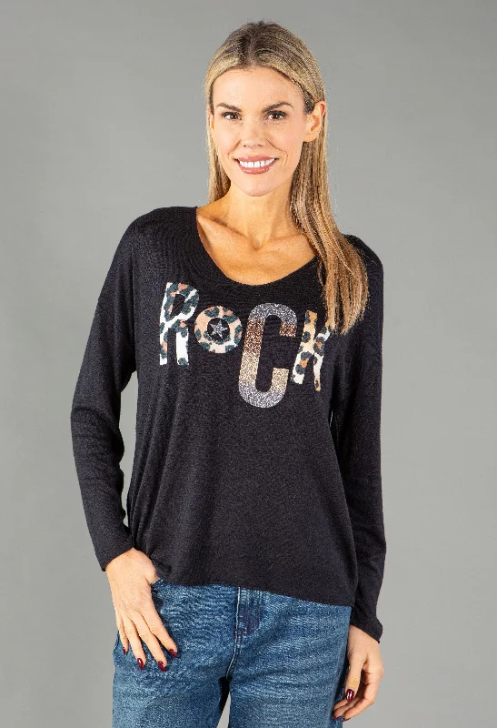 women's tops for those who want to add a touch of elegance and sophistication to their everyday wear'Rock' Fine Knit Top