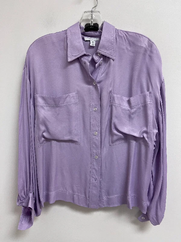 women's tops for those who want to stay cool and chic during warmer weatherBlouse Long Sleeve By Top Shop In Purple, Size: S