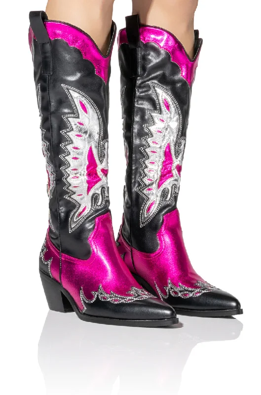 AZALEA WANG ZAINA WEDGE BOOT IN PINK