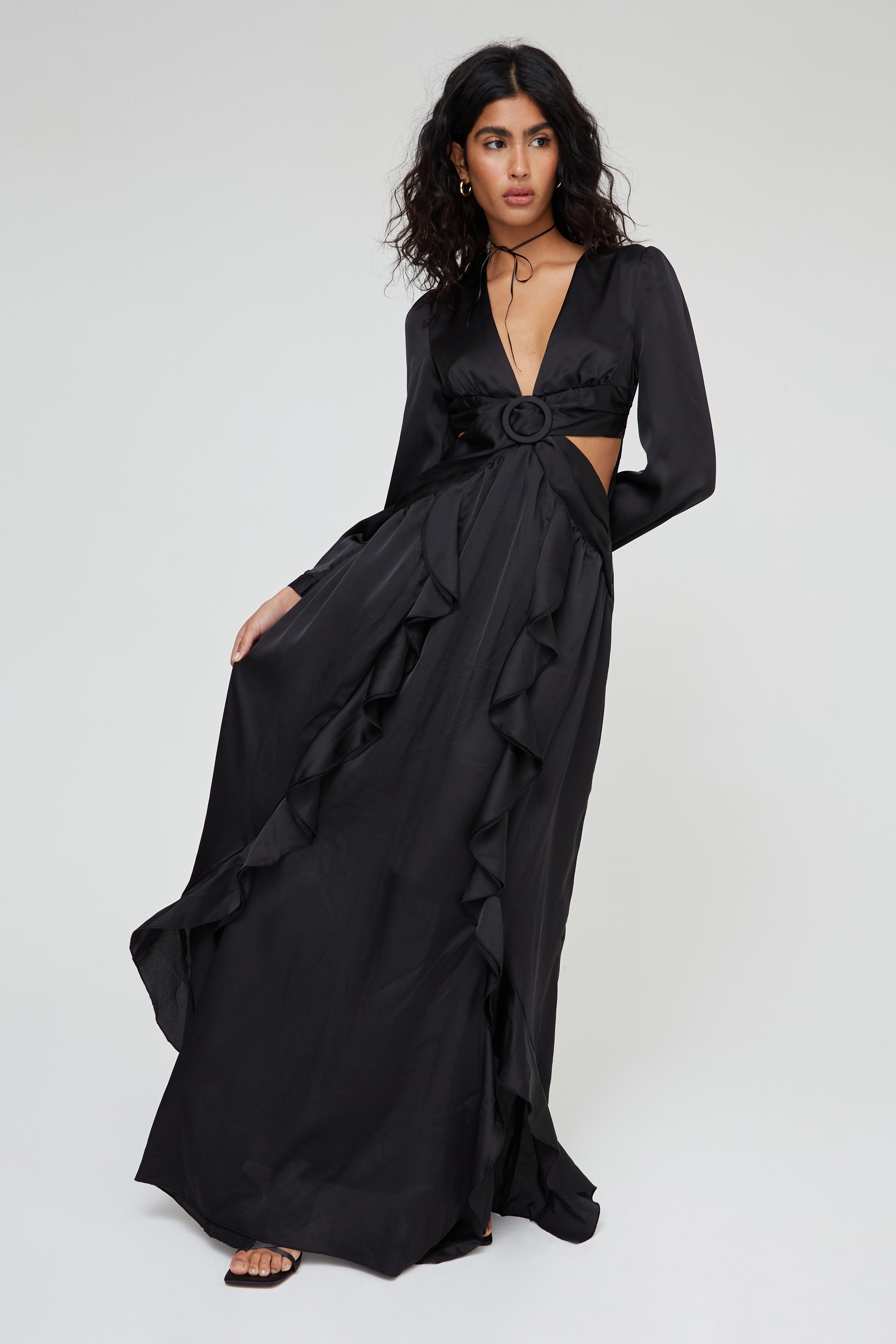 Ruffle DressSATIN CUT OUT MAXI DRESS