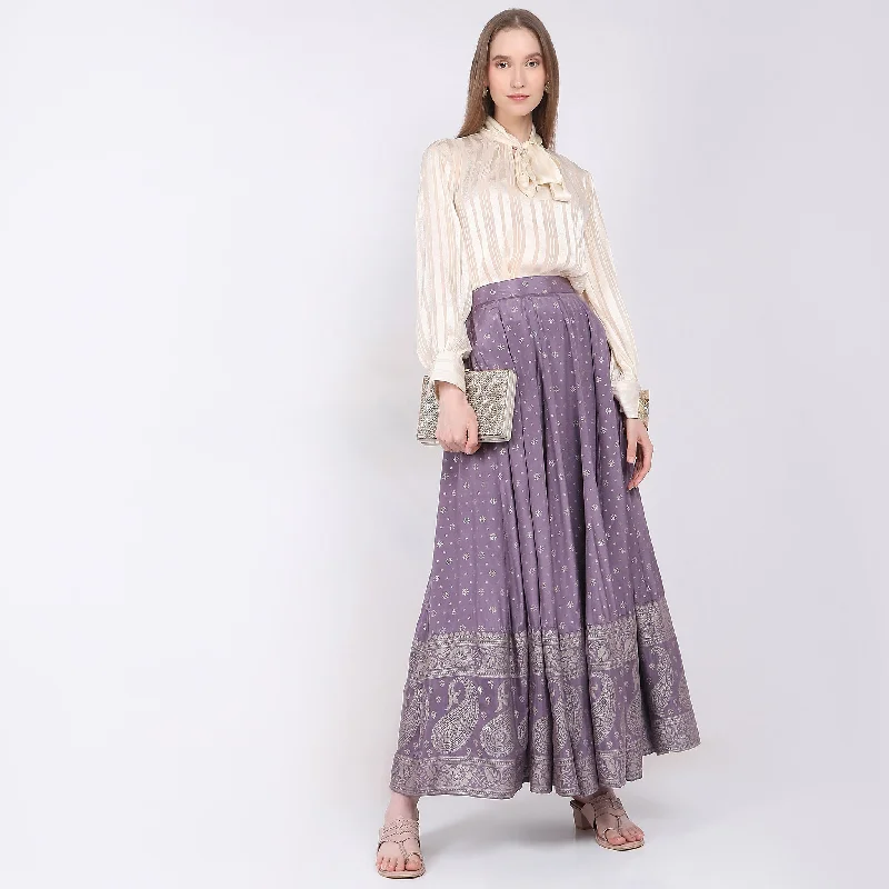 Flare Fit Full Length Skirt