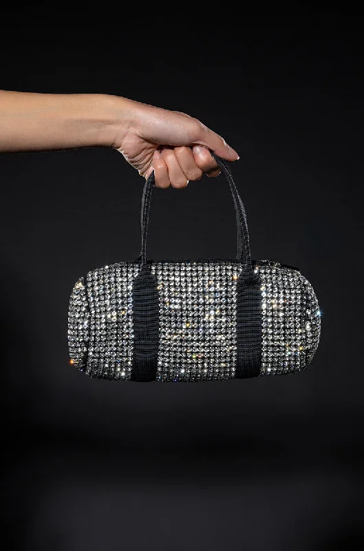 FTW RHINESTONE CYLINDER PURSE