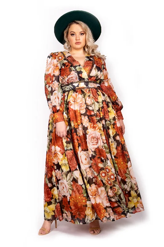 Silk DressThe Autumn Queen - Chiffon Maxi dress