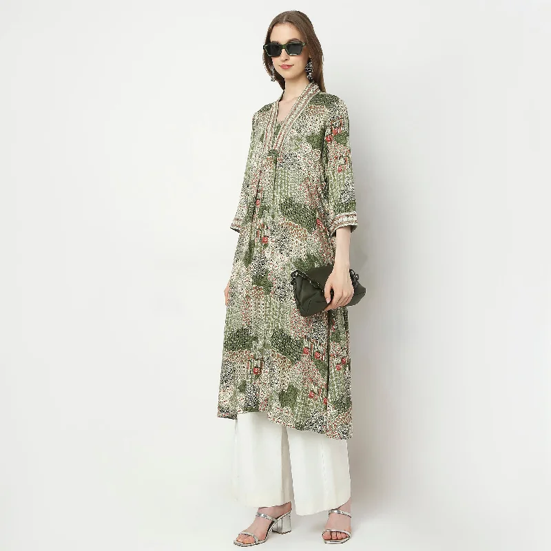 Flare Fit Printed Kurta