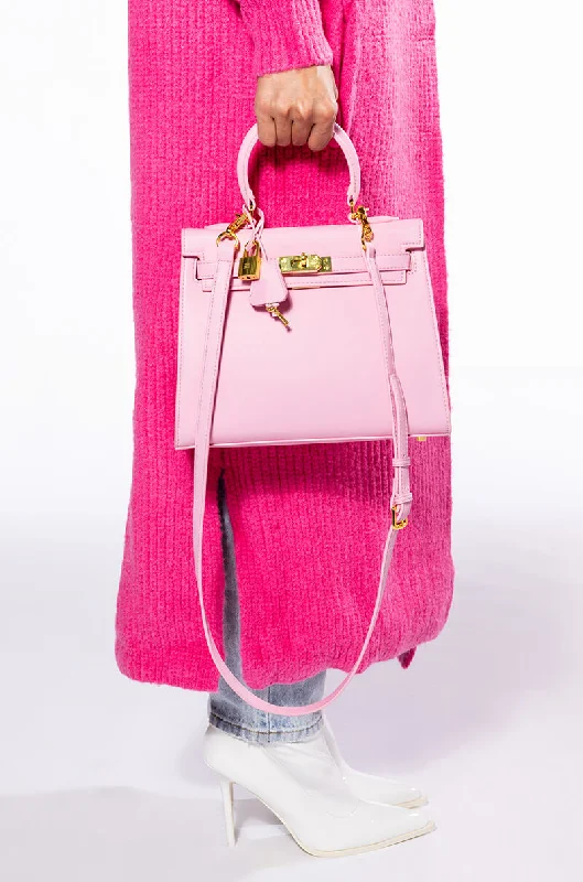 WORK IT PU LEATHER LIGHT PINK BAG