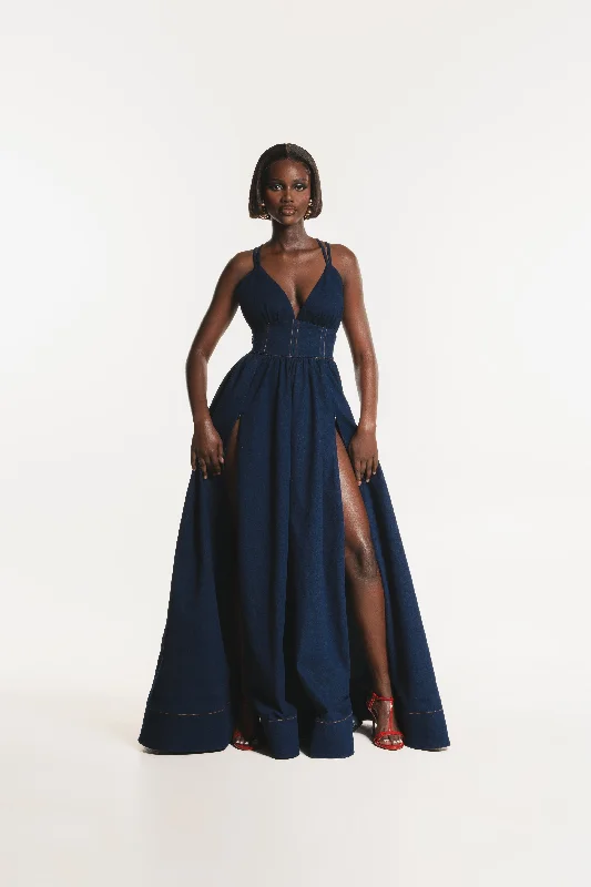 women's evening dressesDenim ADELE Maxi Dress