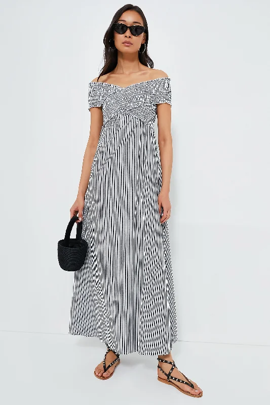 Bohemian DressBlack Stripe Santino Maxi