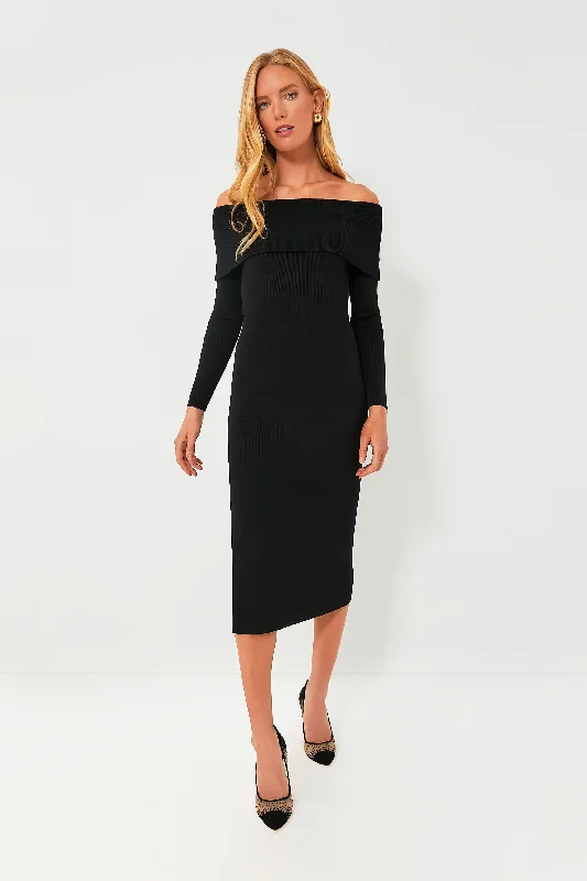 Plunging Neckline DressBlack Justine Maxi Dress