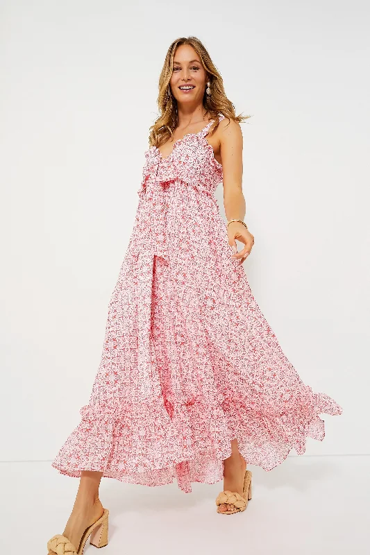 women's vacation dressesRed Valentina Maxi Dress