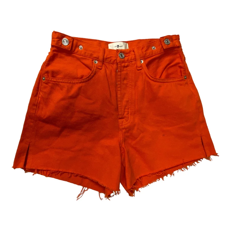 women's cycling shortsOrange Shorts 7 For All Mankind, Size 2