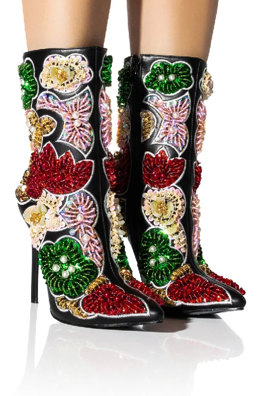 AZALEA WANG ALBANY EMBELLISHED STILETTO BOOTIE