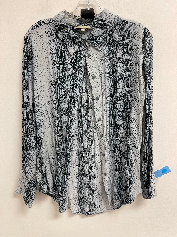 women's tops for those who want to wear pieces that are both comfortable and stylishBlouse Long Sleeve By Kori America In Snakeskin Print, Size: S