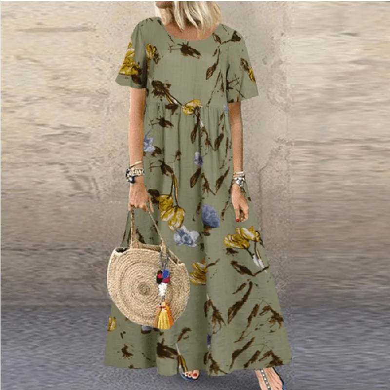 Jersey DressMona Bohemian Floral Maxi Dress