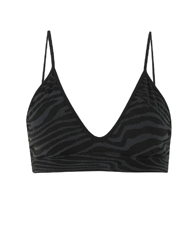 Stretchy Female SwimwearBLISSFUL Bikini Bra Top | Zebra Jacquard