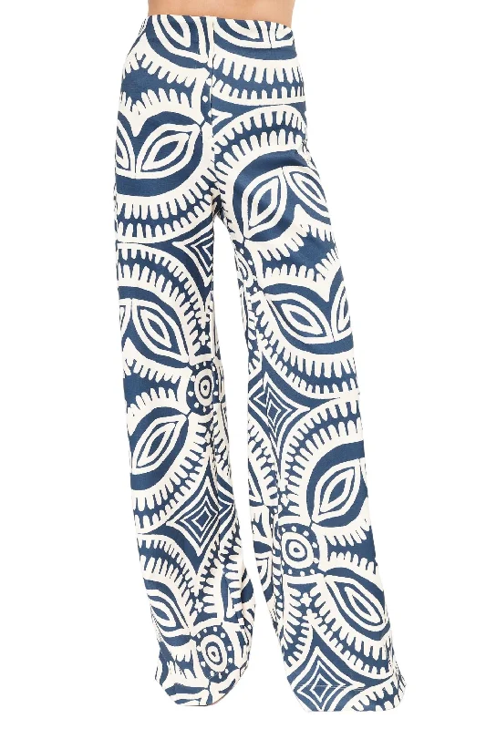 women's classic pantsaBalboa Pants In Blue Tribal Motif