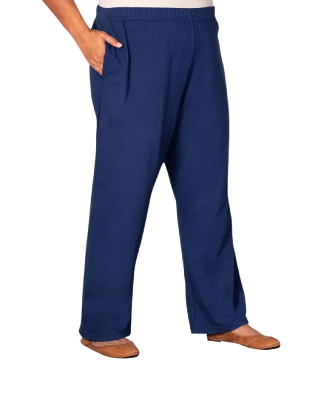 women's dress pantsCotton Wide Leg Pants - Plus In Navy