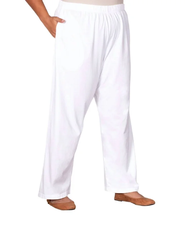 women's silk pantsCotton Wide Leg Pants - Plus In White