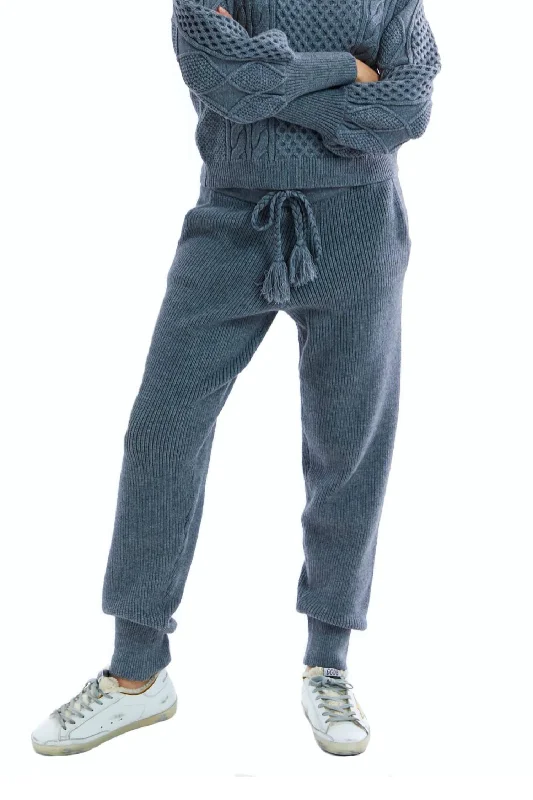 women's drawstring pantsCozy Knit Pants In Grey