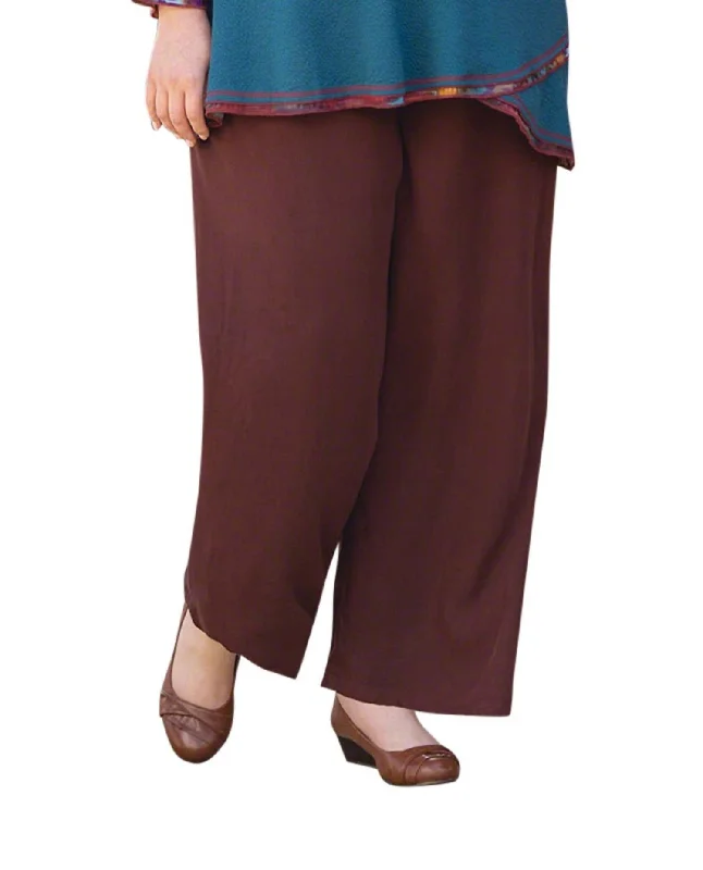 women's relaxed-fit pantsEssential Wide Leg Rayon Pants - Plus In Cocoa