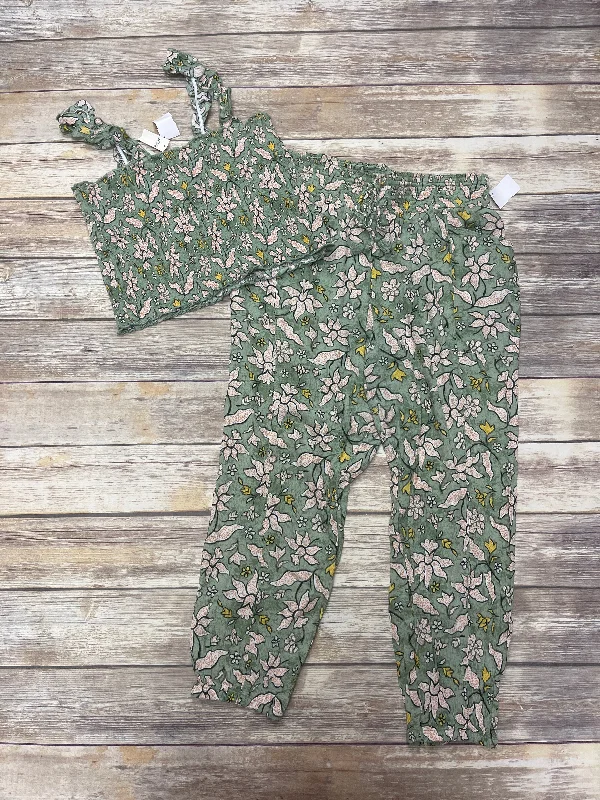 women's breathable pantsFloral Print Pants Set 2pc Aerie, Size L