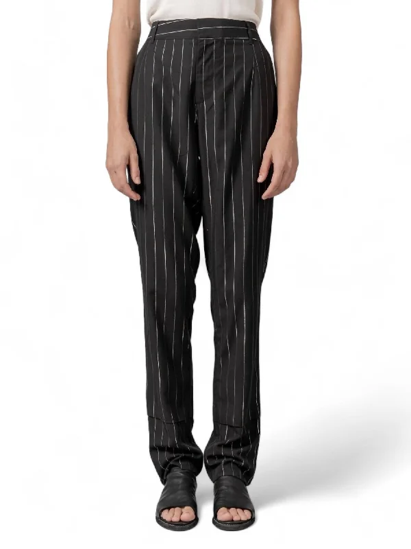 women's bell-bottom pantsJoan High Rise Metallic Pinstripe Trouser In Black/metallic