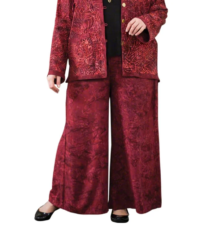 women's bell-bottom pantsMaggie Palazzo Pants - Plus In Red Batik