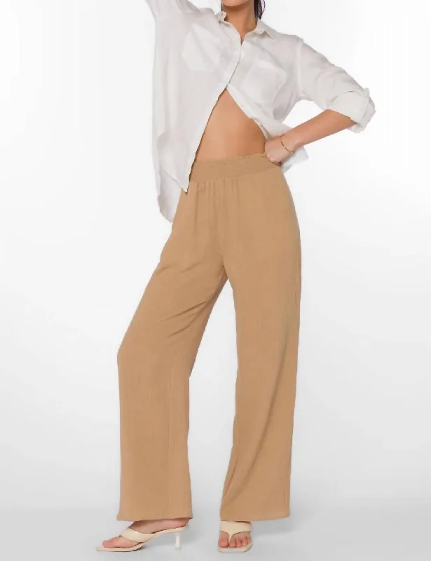 women's leather pantsMorelle Wide Leg Pants In Tan