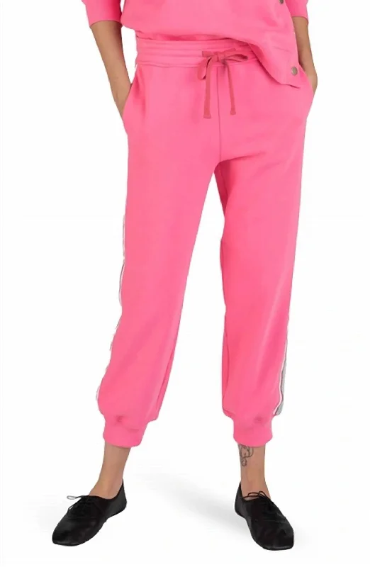 women's polyester pantsSera Track Pants In Flush Pink