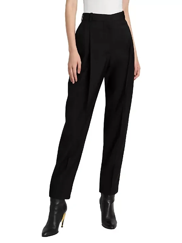 women's silk pantsSingle Pleat Peg Trouser In Black