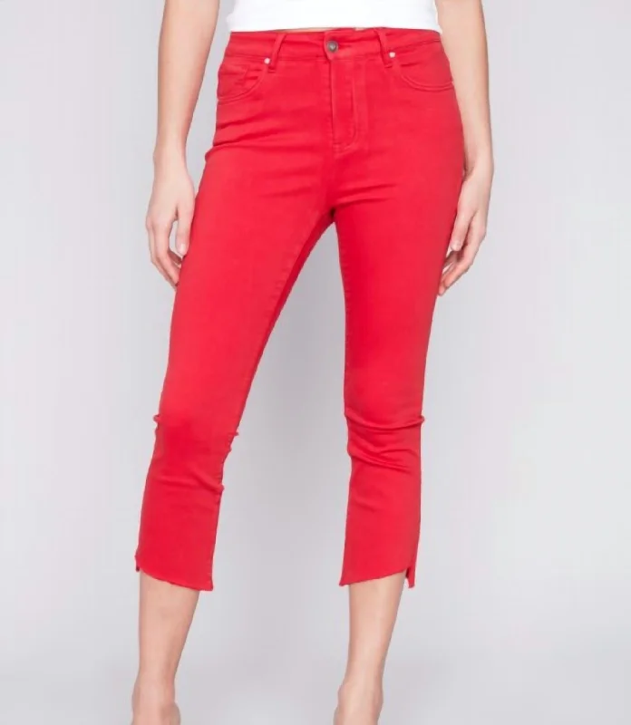 women's wide-leg pantsStretch Twill Cropped Pant In Cherry