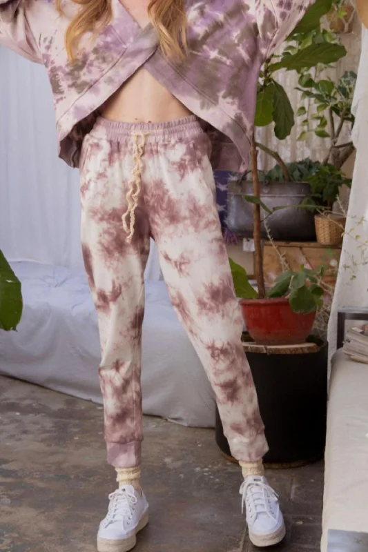 women's mid-rise pantsTie Dye Jogger In Wild Berry Splash