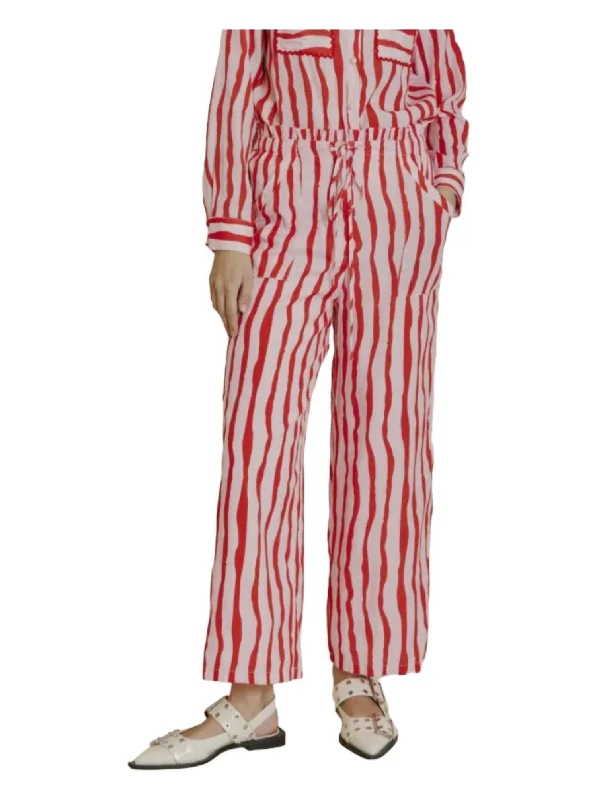 women's clubbing pantsWatercolor Stripe Pants In Red