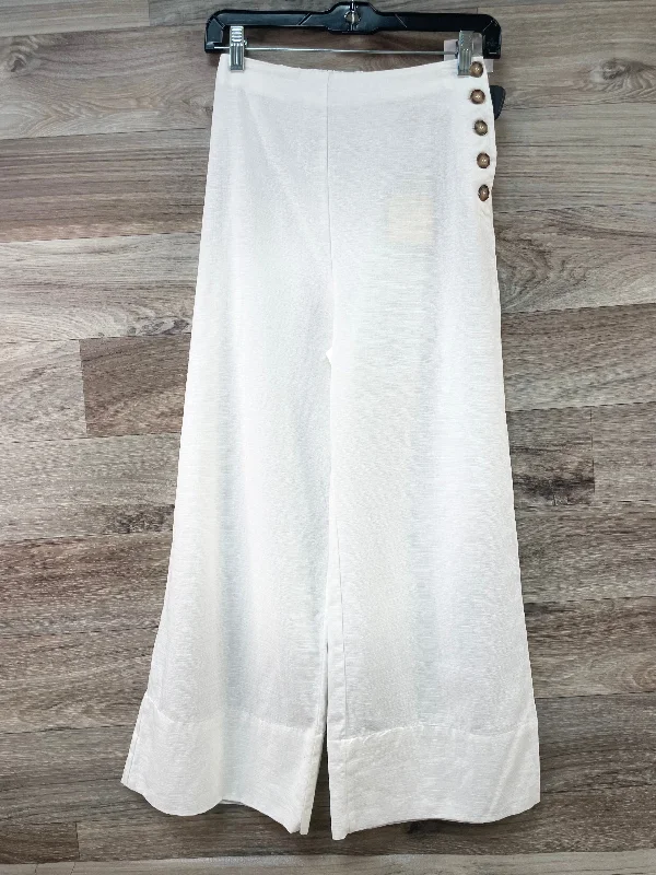 women's fall pantsWhite Pants Wide Leg Good Luck Gem, Size 4