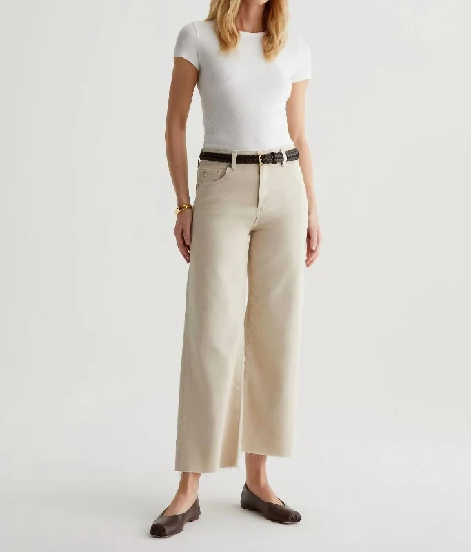 women's leather pantsWide Leg Crop Pants In Sulfur Dessert Rock