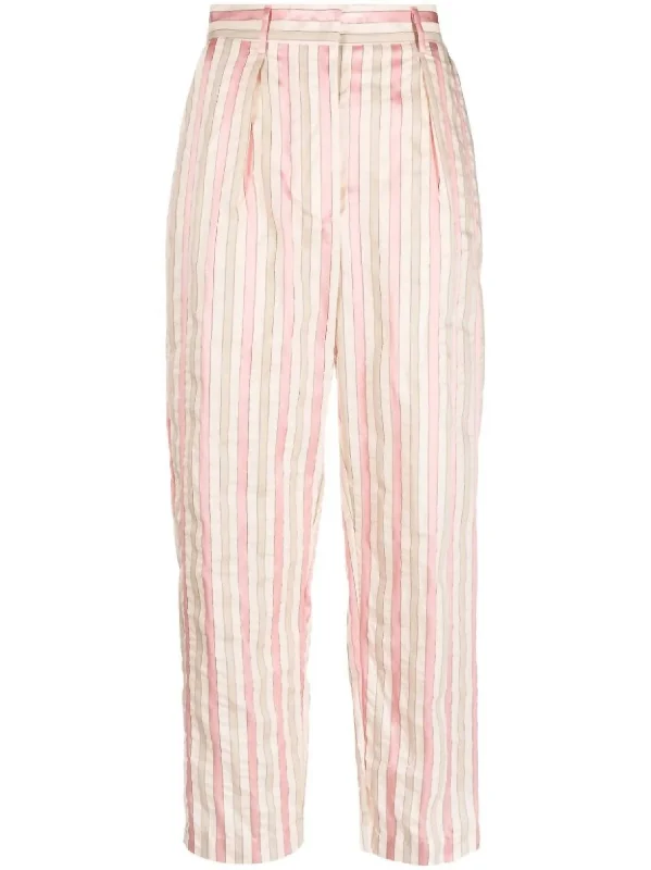 women's timeless pantsWomen's Viscose Cotton Popline Stripe Pants In Rose