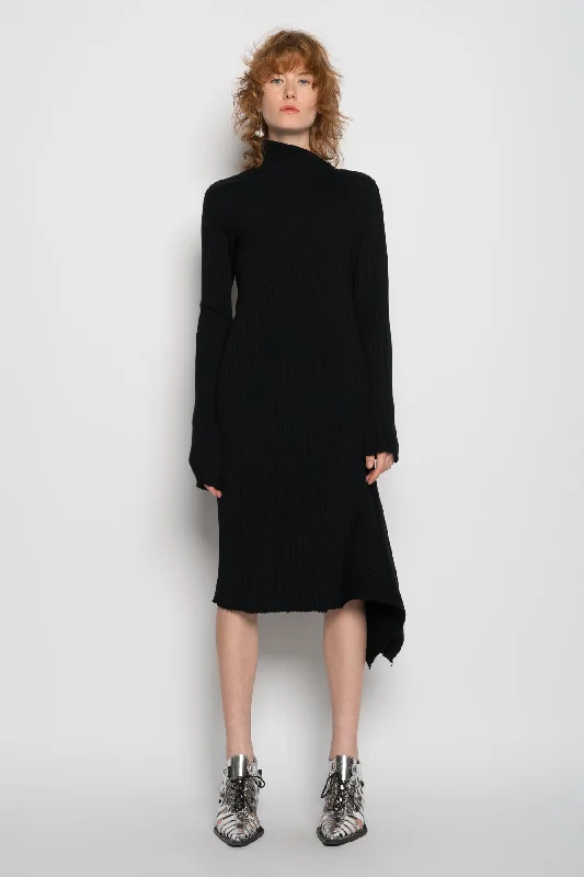 Cocktail DressBLACK DRAPED NECK DRESS