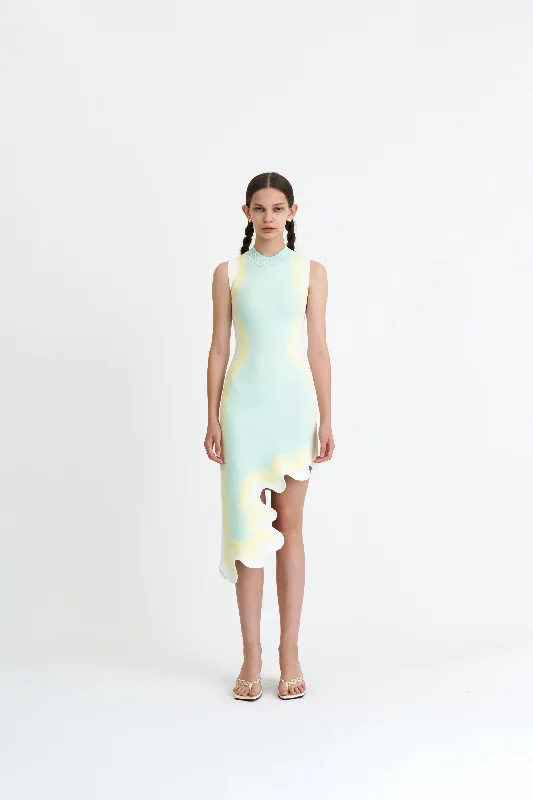 Neon DressBROOKLYN WAVY ASYMMETRIC DRESS