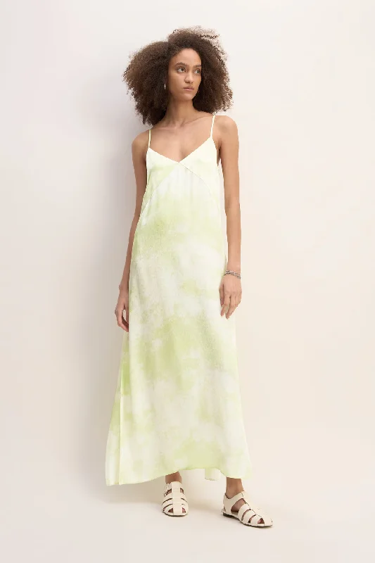 women's club dressesGREEN TIE DYE SLIP DRESS